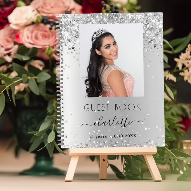 Guest book birthday silver photo (Creator Uploaded)