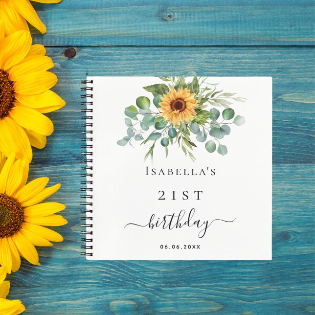 Guest book birthday sunflowers eucalyptus  (Creator Uploaded)