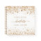 Guest book birthday white gold glitter monogram