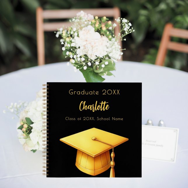 Guest book black gold graduation party (Creator Uploaded)