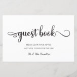 "Guest Book" Black White Modern Wedding Sign<br><div class="desc">Modern Guest Book table sign for your black and white trendy reception or party! Please scroll down to view matching products you may enjoy.</div>