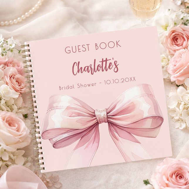 Guest book Bridal Shower blush pink bow (Creator Uploaded)