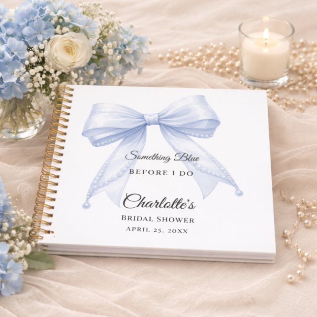 Guest book Bridal Shower bow something blue (Creator Uploaded)