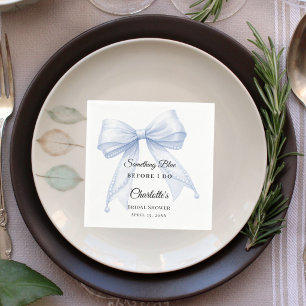 Guest book Bridal Shower bow something blue Napkins