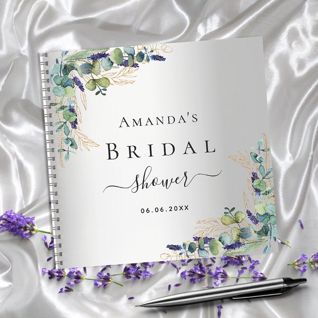 Guest book bridal shower eucalyptus silver (Creator Uploaded)