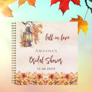Guest book Bridal Shower fall orange florals