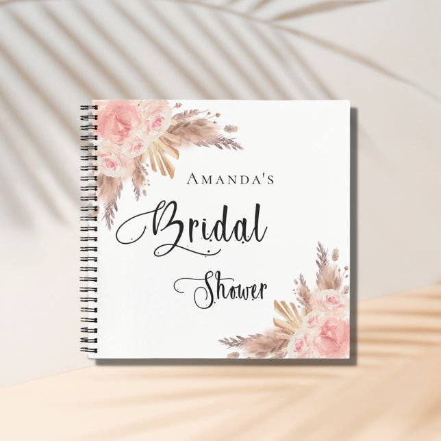 Guest book bridal shower pampas grass rose gold (Creator Uploaded)