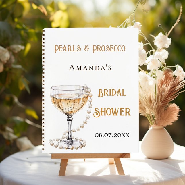 Guest book bridal shower pearl prosecco (Creator Uploaded)