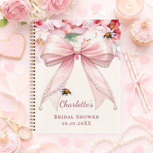 Guest book Bridal Shower pink bow bride to bee