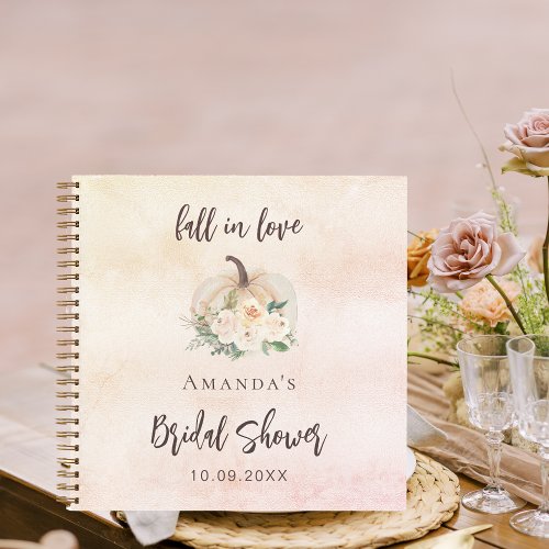 Guest book Bridal Shower pumpkin cream flowers