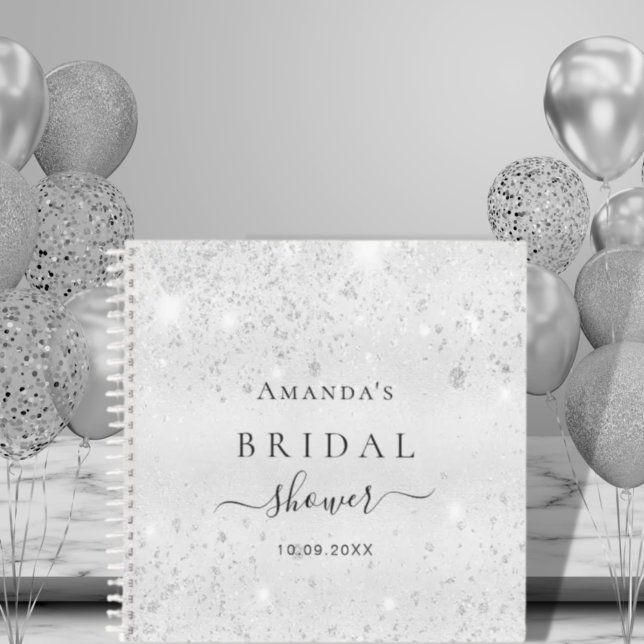 Guest book bridal shower silver glitter dust (Creator Uploaded)