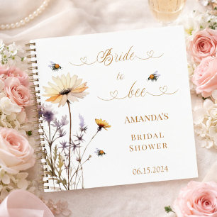 Guest book Bridal Shower wildflowers Bride to Bee