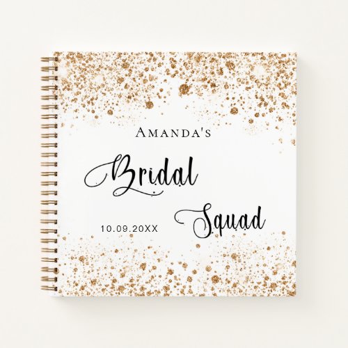 Guest book bride squad white gold glitter
