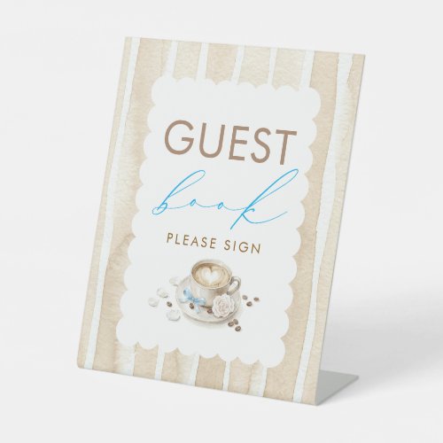 Guest Book Coffee Boy Baby Shower Table Sign