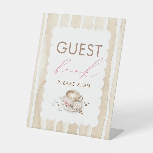 Guest Book Coffee Girl Baby Shower Table Sign