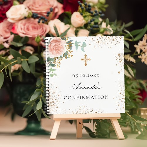 Guest book confirmation blush pink floral 