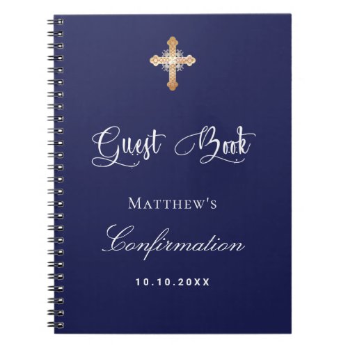 Guest book confirmation navy blue white