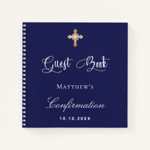 Guest book confirmation navy blue white