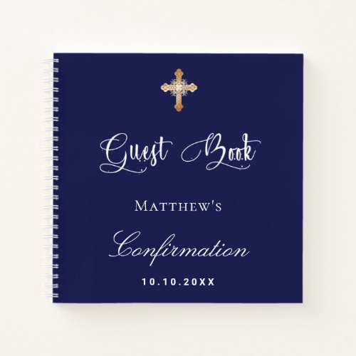 Guest book confirmation navy blue white