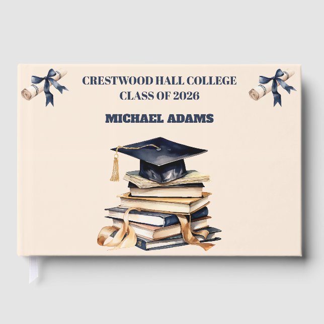 Guest Book-Custom Name & Class Year Keepsake Book (Front)