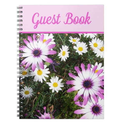 Guest Book Daisy Beautiful Pink floral Flower