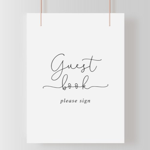 Guest Book Elegant Simple Calligraphy Sign