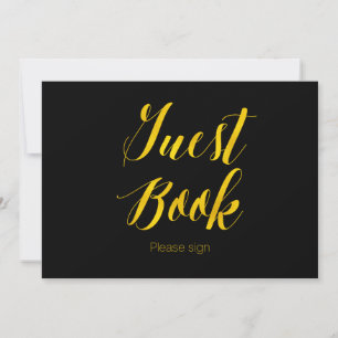 "Guest Book" Faux Gold Foil Chic Wedding Sign Invitation