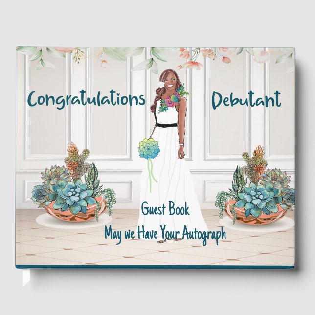 Guest Book for Black Debutante Celebration (Front)