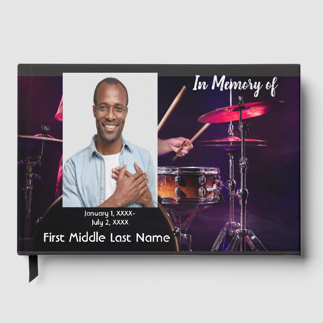 Guest Book for Memorial Service Drummer (Front)