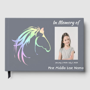 Guest Book for Memorial Service Horse Rider