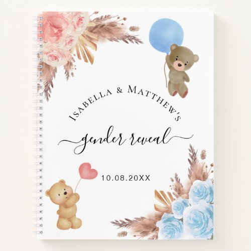 Guest book gender reveal pampas grass baby shower