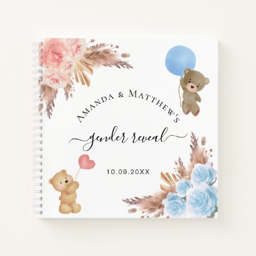 Guest book gender reveal party pampas grass baby