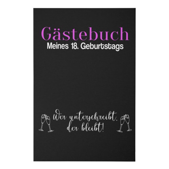 Guest Book Girl 18th Birthday Signature (Front)