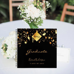 Guest Book Graduation 2026 graduate black gold