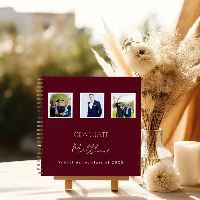 Guest book graduation burgundy photo name (Creator Uploaded)