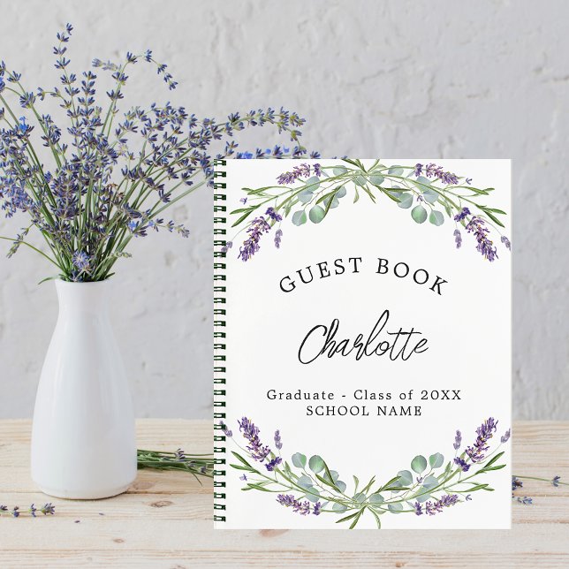 Guest book graduation lavender violet eucalyptus (Creator Uploaded)