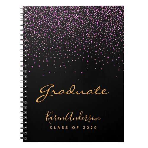Guest book graduation party graduate black purple