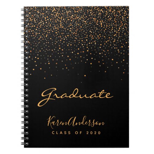 Guest book Graduation partygraduate black gold