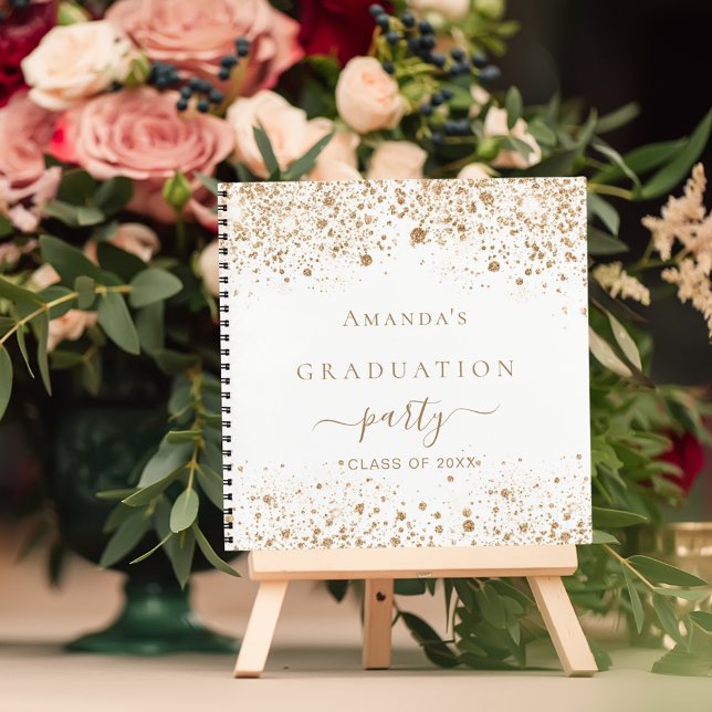 Guest book graduation white gold glitter 2026 (Creator Uploaded)