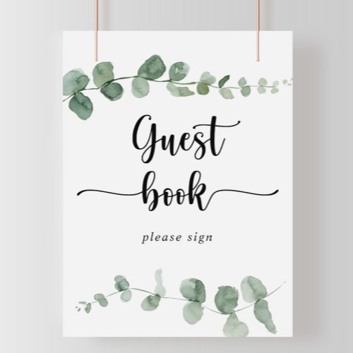 Guest Book Green Delight Eucalyptus Sign