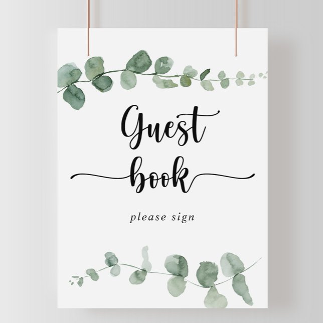 Guest Book Green Delight Eucalyptus Sign (Creator Uploaded)