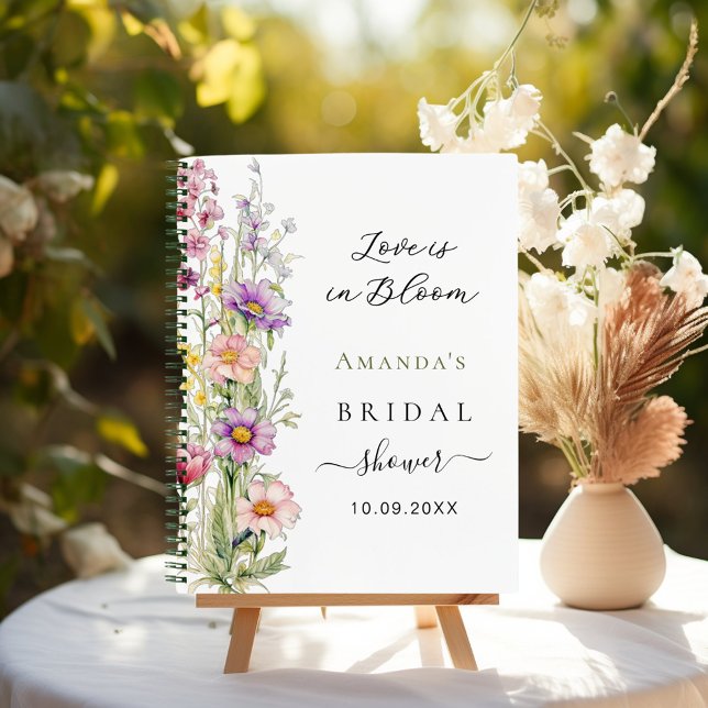 Guest book Love in bloom pink purple Bridal Shower (Creator Uploaded)