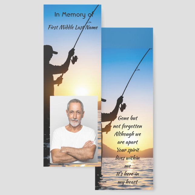 Guest Book Memorial Fisherman Fishing Fish Bookmarks (Front & Back)