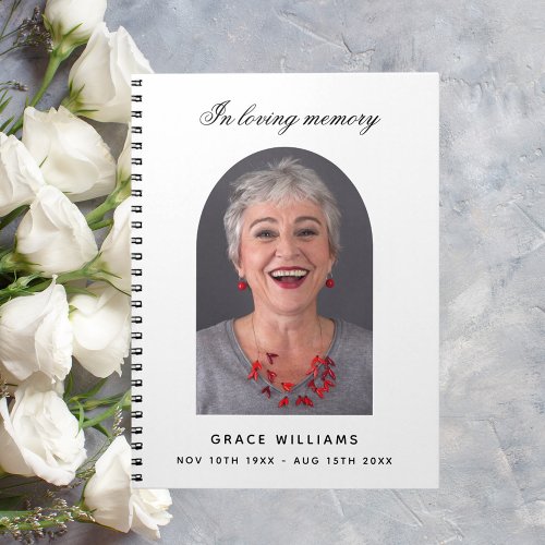 Guest book memorial funeral white arch photo