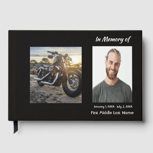 Guest Book Memorial Photo Custom Motorcycle Biker
