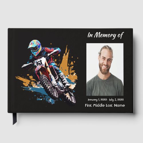 Guest Book Memorial Photo Custom Motorcycle Biker