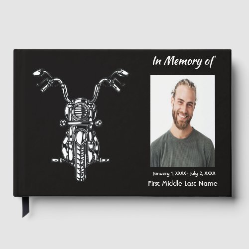 Guest Book Memorial Photo Custom Motorcycle Biker