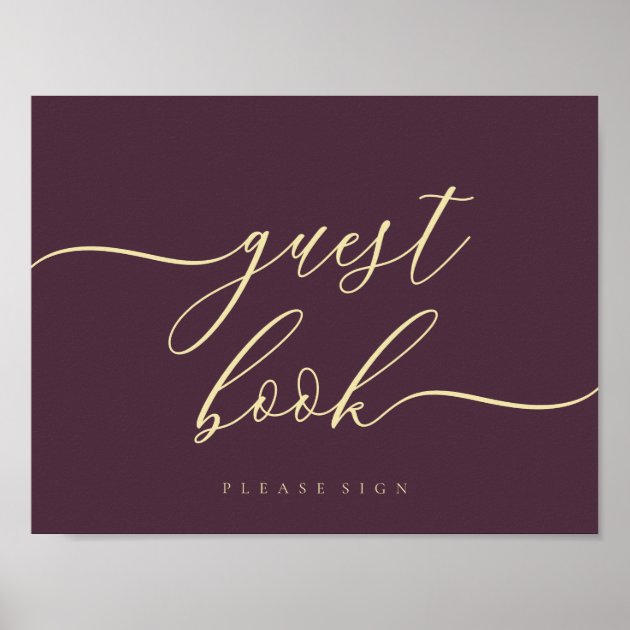 Guest Book Midnight Fig Simple Signature