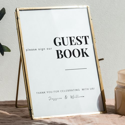 Guest book  Modern Minimal  Wedding Signage Sign