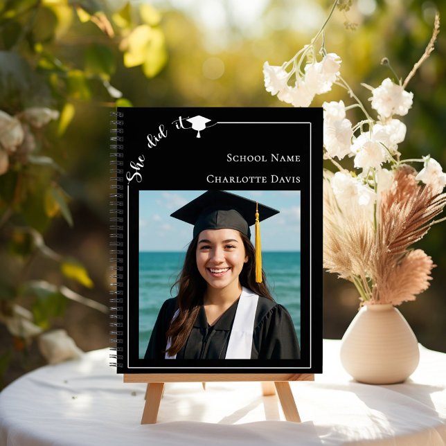 Guest book modern photo black Graduation Party (Creator Uploaded)